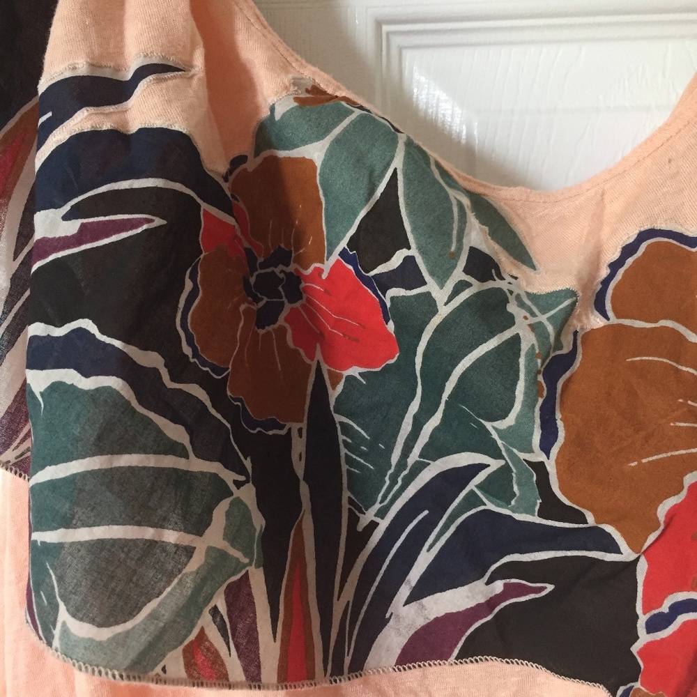 Free People One-Shoulder Peach Ruffle Top - Picture 5 of 8